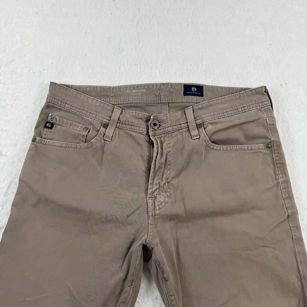AG Adriano Goldschmied Jeans Mens Size 32x34 Brown The Graduate Tailored Leg